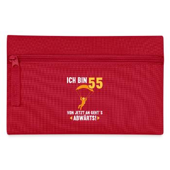 Ich bin 55 Ab jetzt gehts abwärts 55 Geburtstag - Federtasche - Rot - Vorne