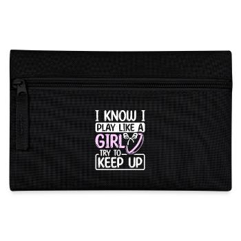 I play like a girl try to keep up - Federtasche - Schwarz - Vorne