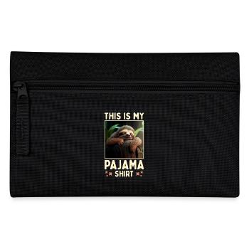 Faultier This Is My Pajama Shirt Pyjama Schlaf - Federtasche - Schwarz - Vorne