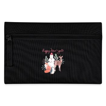 Bonne année avec bonhomme de neige et cerf - Trousse - noir - Devant