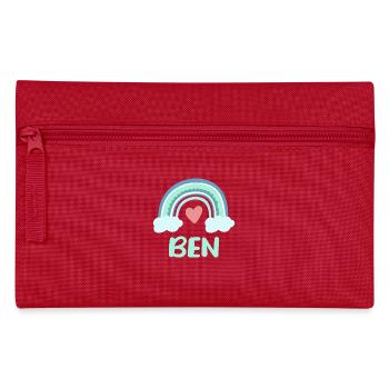 Ben Name Regenbogen Baby - Federtasche - Rot - Vorne