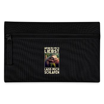 Faultier Wenn Du Mich Liebst Lass Mich Schlafen - Federtasche - Schwarz - Vorne