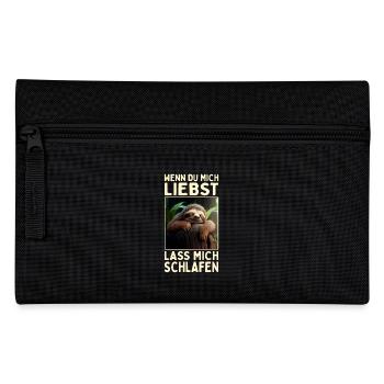 Faultier Wenn Du Mich Liebst Lass Mich Schlafen - Federtasche - Schwarz - Vorne