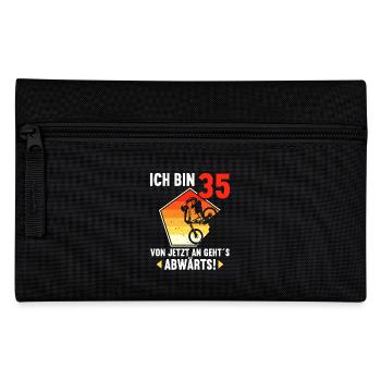 Ich bin 35 Ab jetzt gehts abwärts 35 Geburtstag - Federtasche - Schwarz - Vorne