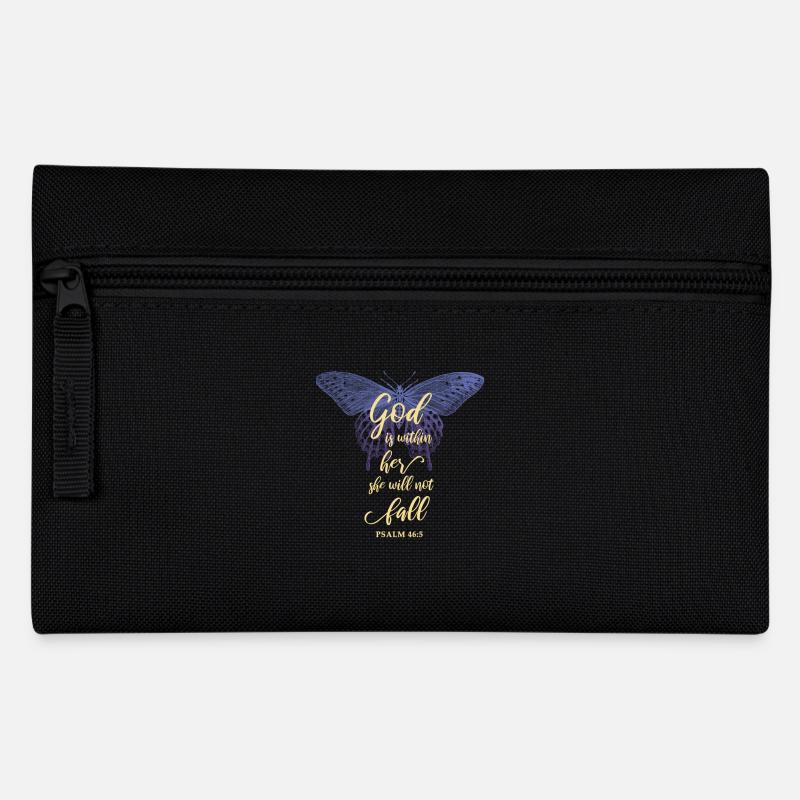 Bibelvers Christliches Motiv - Federtasche - Schwarz