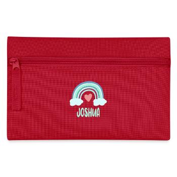 Joshua Name Rainbow Baby - Pencil Case - red - Front