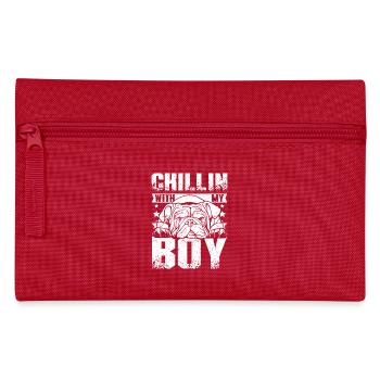 Chillin avec mon garçon bouledogue anglais - Trousse - rouge - Devant