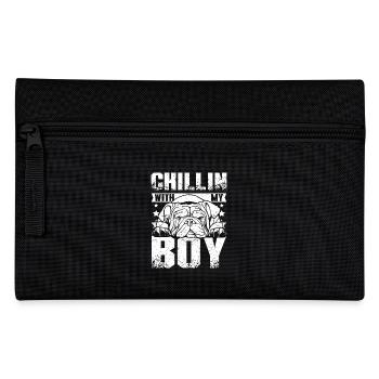 Chillin with my boy english bulldog - Pencil Case - black - Front