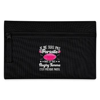 Rugby Femme Fille Cadeau Joueur De Rugby - Trousse - noir - Devant