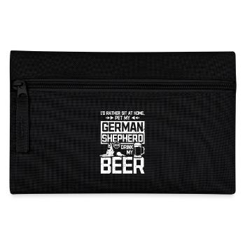 Drink beer and pet my german shepherd - Pencil Case - black - Front