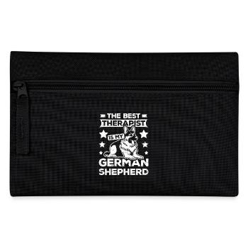 The best therapist is my german shepherd - Pencil Case - black - Front