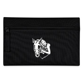 Mädchen Pferdeliebhaber, Pferdebesitzer, Reitgeschenk - Federtasche - Schwarz - Vorne