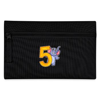 5 Jahre alt - 5 Geburtstag mit Tier Motiv - Federtasche - Schwarz - Vorne