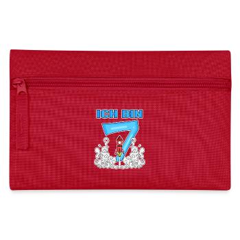 I am Seven 7 years old Young Rocket Astronaut - Pencil Case - red - Front