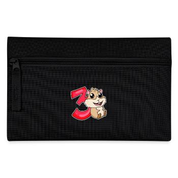 3 ans - 3 anniversaires avec motif animal - Trousse - noir - Devant