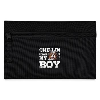 Chillin with my boy aussie australian shepherd - Pencil Case - black - Front