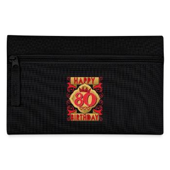 80. Geburtstag 80 Jahre alt Spruch, Vintage-Design - Federtasche - Schwarz - Vorne