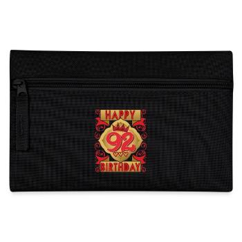92nd birthday 92 years old saying, vintage design - Pencil Case - black - Front