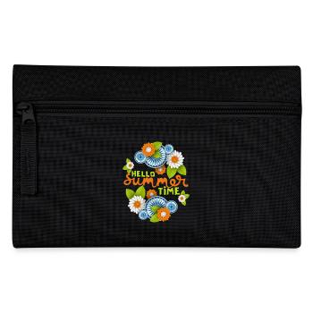 Summer Summer, 3d, Flower Typography Saying - Pencil Case - black - Front