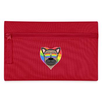 Gay Regenbogen - Deutscher Schäferhund Hund - Federtasche - Rot - Vorne