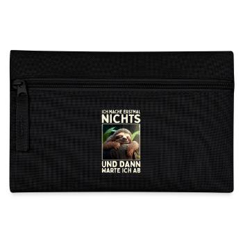 Ich Mache Erstmal Nichts Faul Müde Süßes Faultier - Federtasche - Schwarz - Vorne