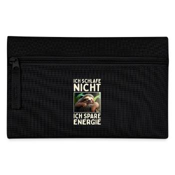 Ich Schlafe Nicht Ich Spare Energie Süßes Faultier - Federtasche - Schwarz - Vorne