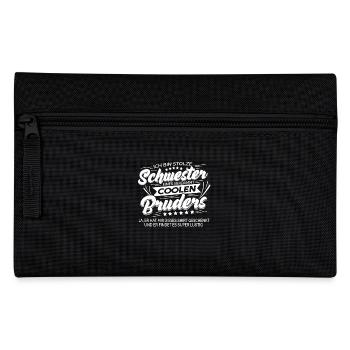 Geschenk für Schwester von Bruder Sprüche - Federtasche - Schwarz - Vorne