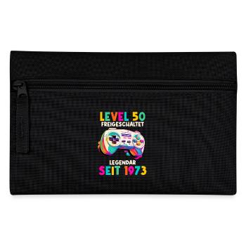 1973 Level 50 Jahre Gaming 50er 50 Geburtstag - Federtasche - Schwarz - Vorne