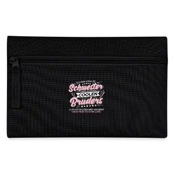 Geschenk für Schwester von Bruder Sprüche - Federtasche - Schwarz - Vorne