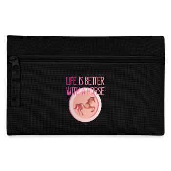 Living horse love horse love better with horse - Pencil Case - black - Front