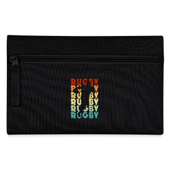 Rugby, silhouette rugbyman, vintage, fan de rugby - Trousse - noir - Devant