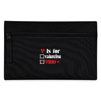 V is for valentine vino wine - Federtasche - Schwarz - Vorne