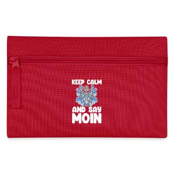 Nordsee Plattdeutsch Spruch Moin - Federtasche - Rot - Vorne