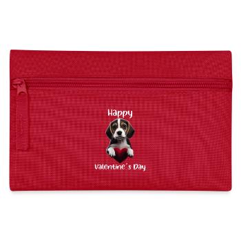 Happy Valentins Day Beagle - Federtasche - Rot - Vorne