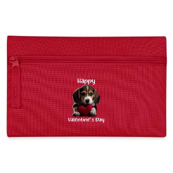 Happy Valentins Day Beagle - Federtasche - Rot - Vorne