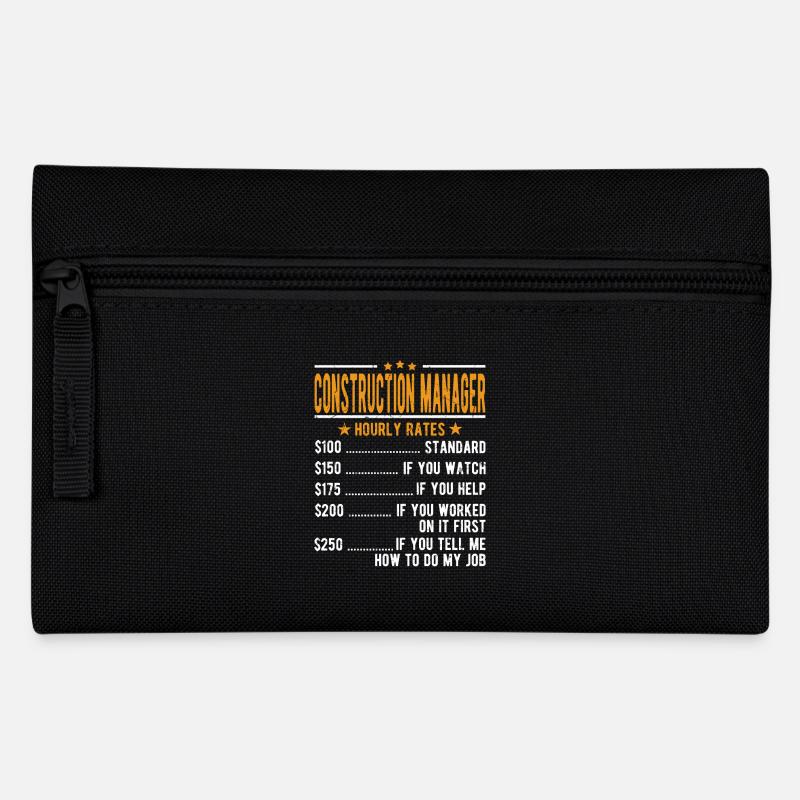 Bauleiter Stundenlohn - Federtasche - Schwarz