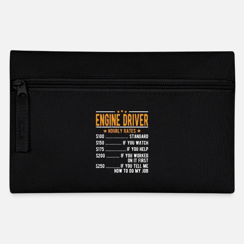 Engine driver hourly wage - Pencil Case - black