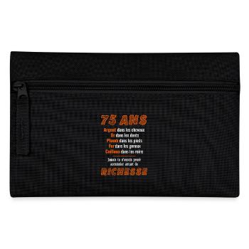 75 Jahre Geburtstag Lustige Geschenkidee - Federtasche - Schwarz - Vorne