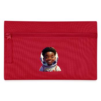 Junge Astronautin Mit Strahlen - Federtasche - Rot - Vorne