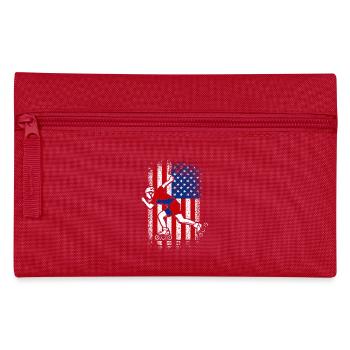 Usa american flag rollerblade inline skating - Pencil Case - red - Front