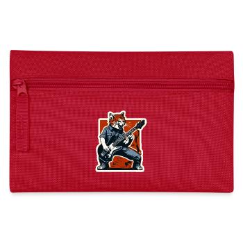 Cat Rage and the Guitar Playing Rock Cat - Pencil Case - red - Front