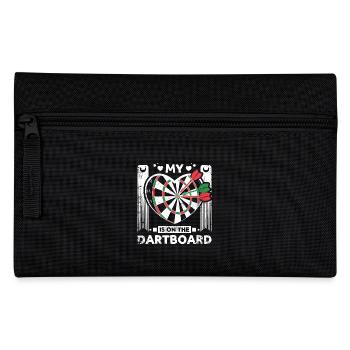 My heart is on the dartboard - Pencil Case - black - Front