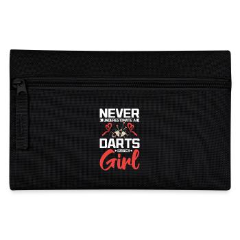 Never underastimate a darts playing girl - Pencil Case - black - Front