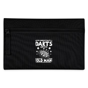 Never underestimate a darts playing old man - Pencil Case - black - Front