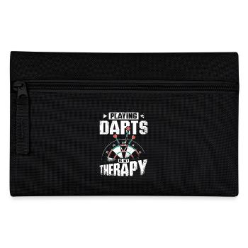 Playing darts is my therapy - Pencil Case - black - Front
