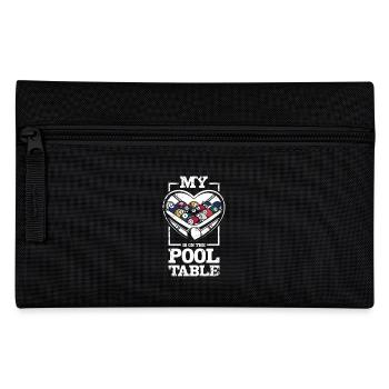 My heart beats on the pool table - Pencil Case - black - Front