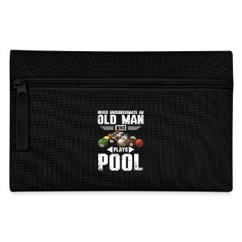 Never underestimate an old man who plays pool - Pencil Case - black - Front