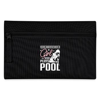 Never underestimate a girl who plays pool - Pencil Case - black - Front