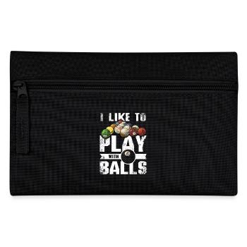 I like to play with 8 balls billiards - Pencil Case - black - Front