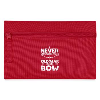Never underestimate an old man with a bow - Pencil Case - red - Front
